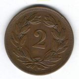 2 Rappen 1899 - sehr sch&ouml;n